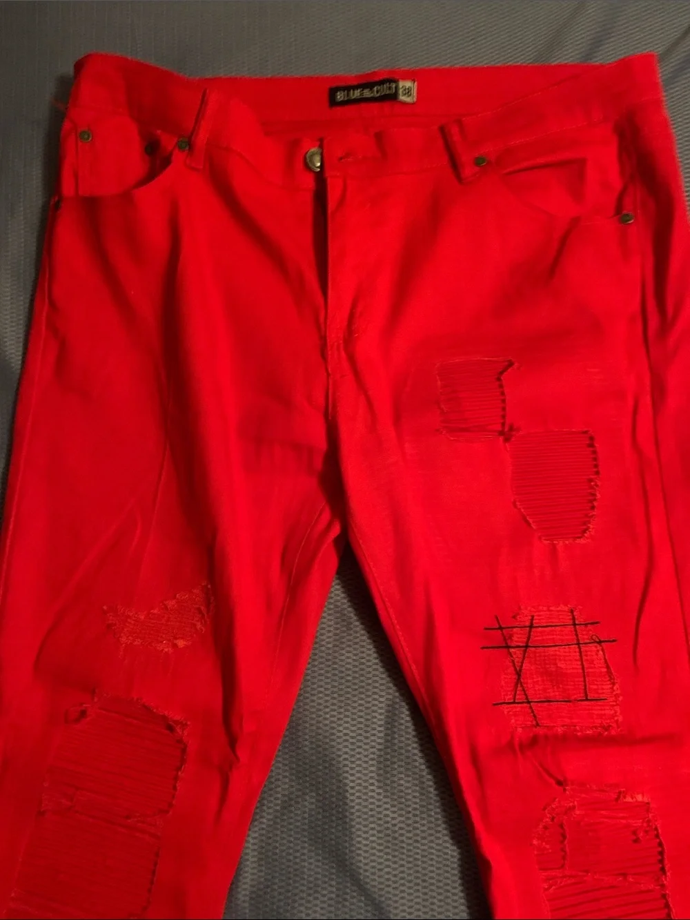 Blue & Cloth Red Men's Distressed Skinny Jeans